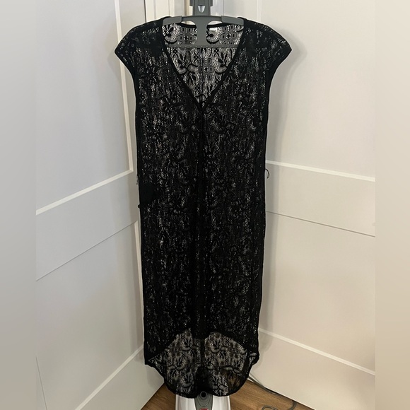 Black Lace Sleeveless Dress (M) - Picture 10 of 12